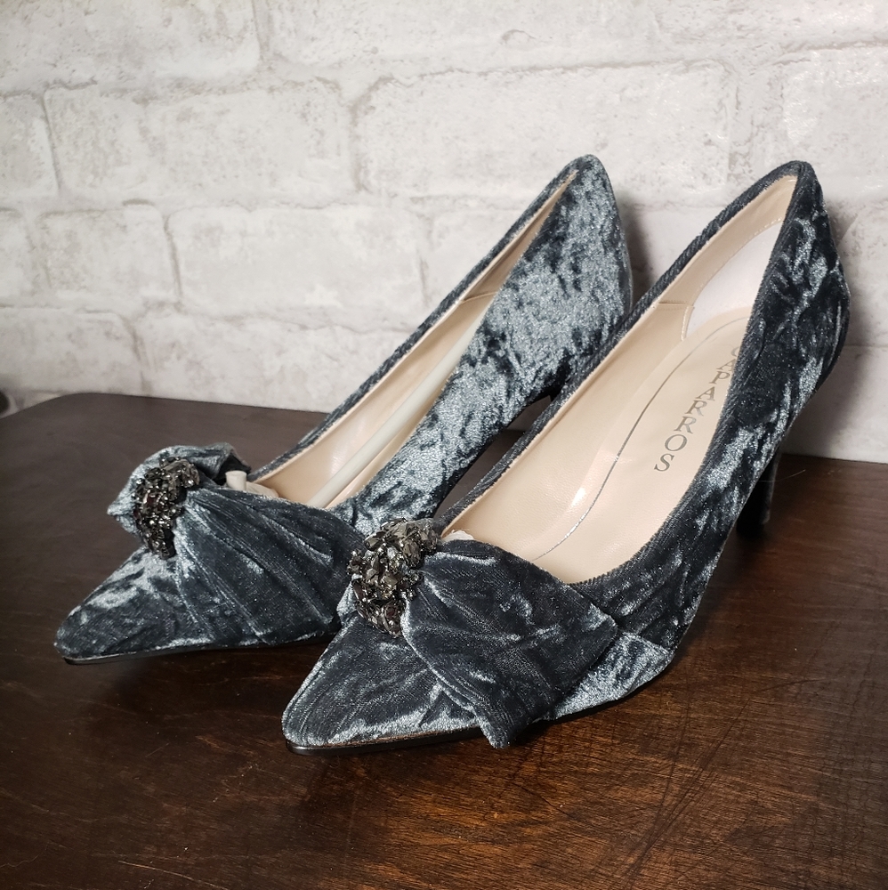 Caparros crushed velvet heels